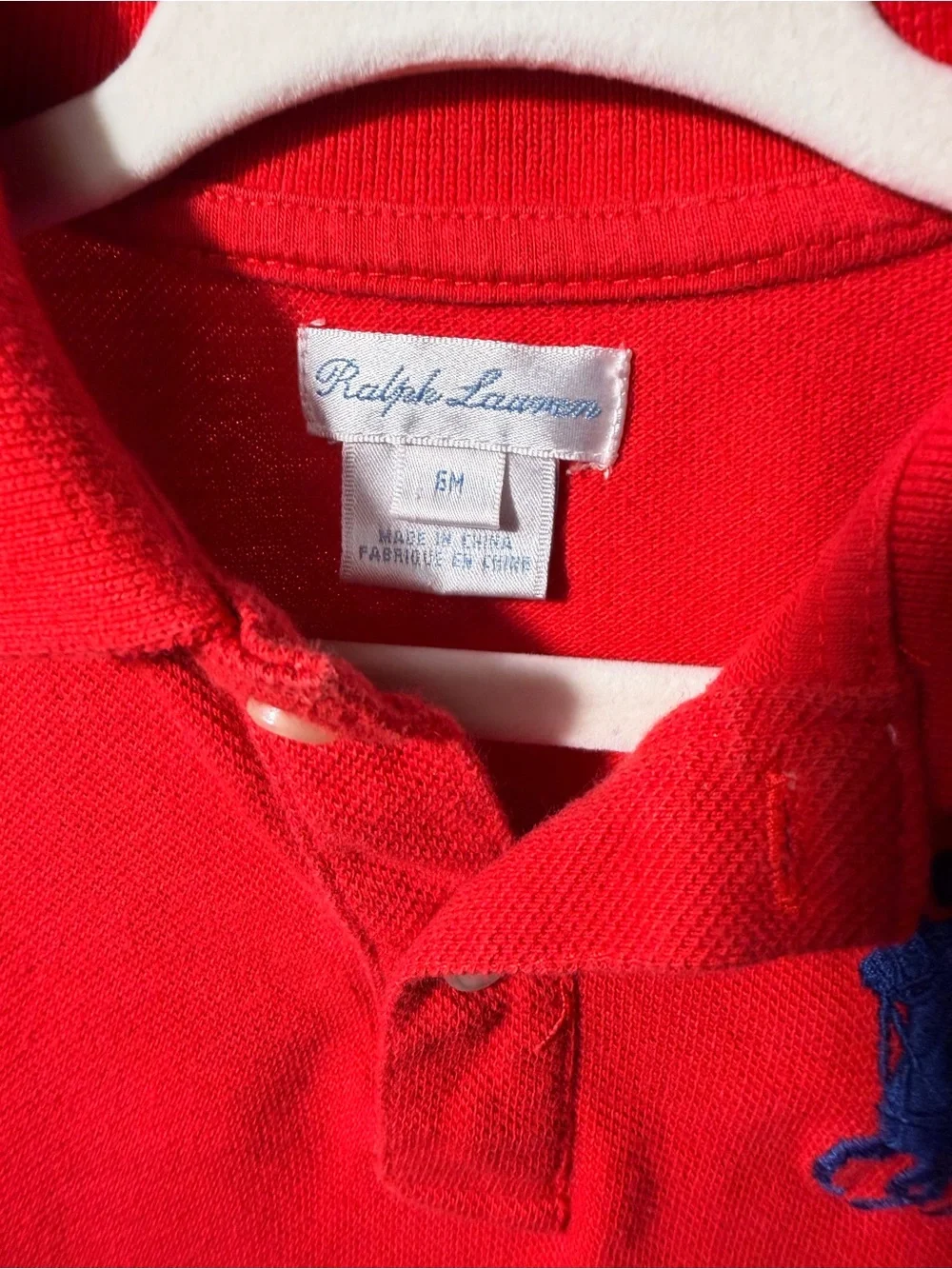 Vintage Ralph Lauren Boys Red Polo with Big Pony Embroidery